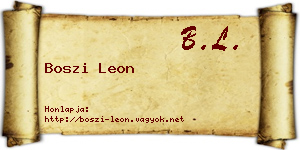Boszi Leon névjegykártya